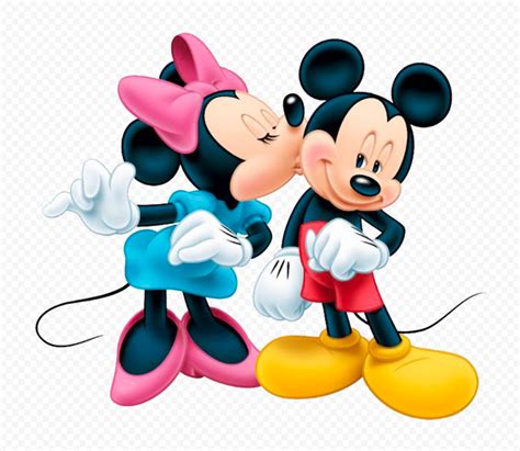 mickey & minnie mouse kissing